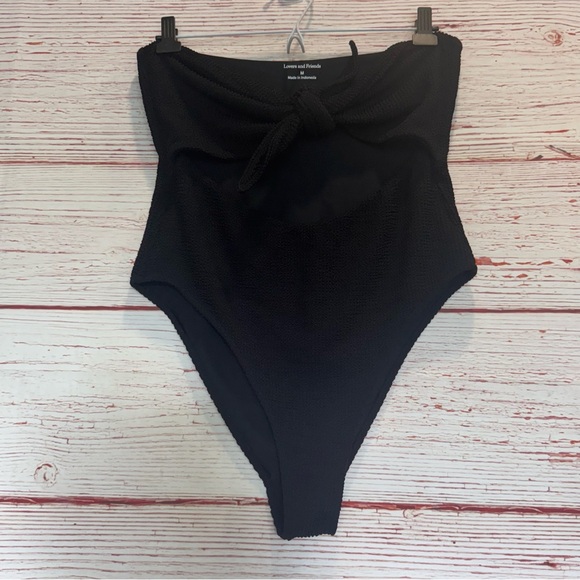 Lovers + Friends Maira One Piece Strapless Swimsuit in Black Sz M - Picture 11 of 13
